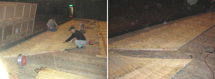 歌舞伎座で藁屋根を作ってきました！